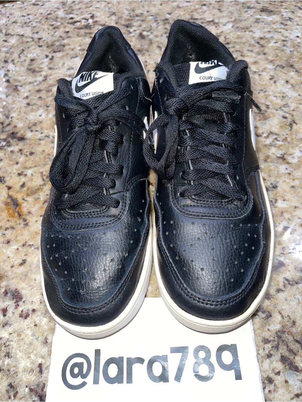 Nike Court Vision Low Top Sneakers - Black & White